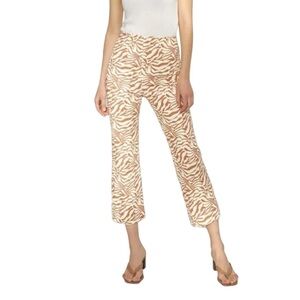Aritzia Wilfred Muse Zebra Animal print flared pants high rise cropped SZ 8 Y2K